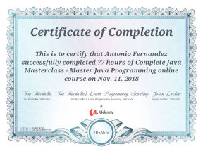 Certificate: Java Programming Masterclass for Software Developers